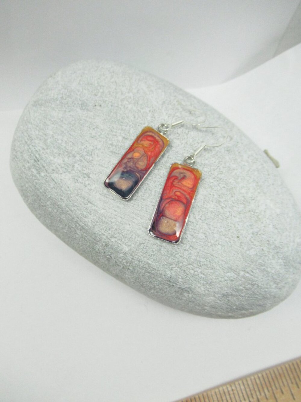 Rectangular Pebeo earrings - Picture 6 of 8